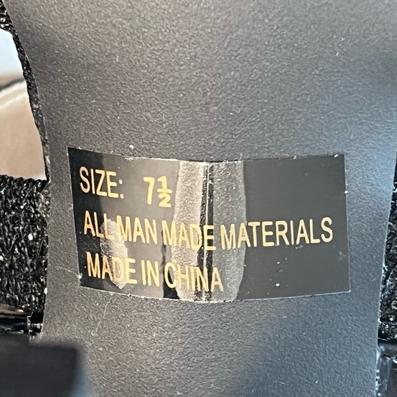 Qupid Women Glitter Peep Toe Criss Cross Stiletto Heel Sandal, Black, Size 7.5 - Picture 8 of 8